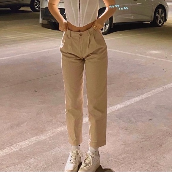 Beige/tan straight leg pants size 26 - Picture 1 of 3